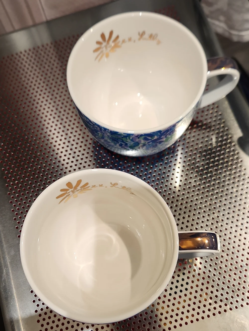 EUC Lilly Pulitzer Set Of 2 Floral Coffee/Tea Cups